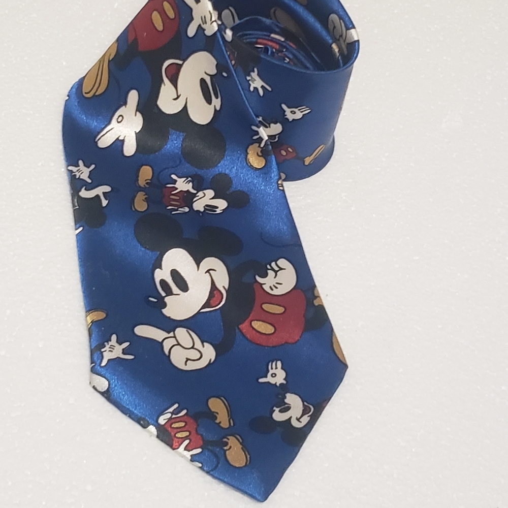 Mickey Mouse Tie Silk Vintage 3.5" Wide Hand Made Gold City